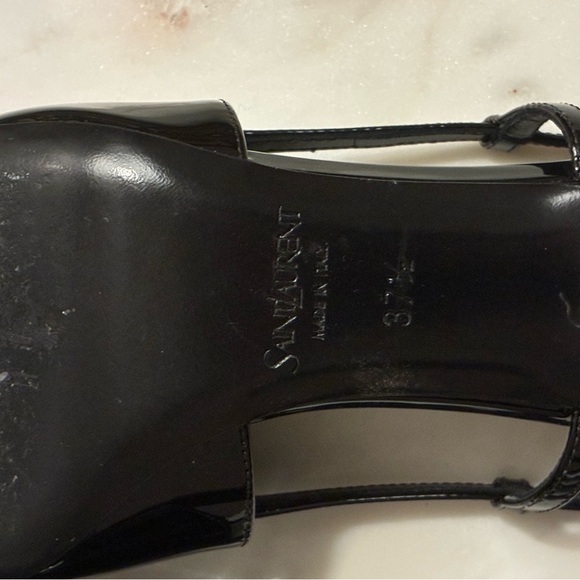 Yves Saint Laurent Black and Gold Heels - Picture 3 of 5